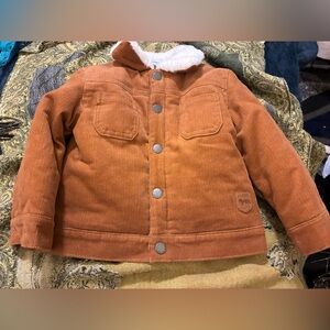 Little Me Orange Corduroy Jean Jacket